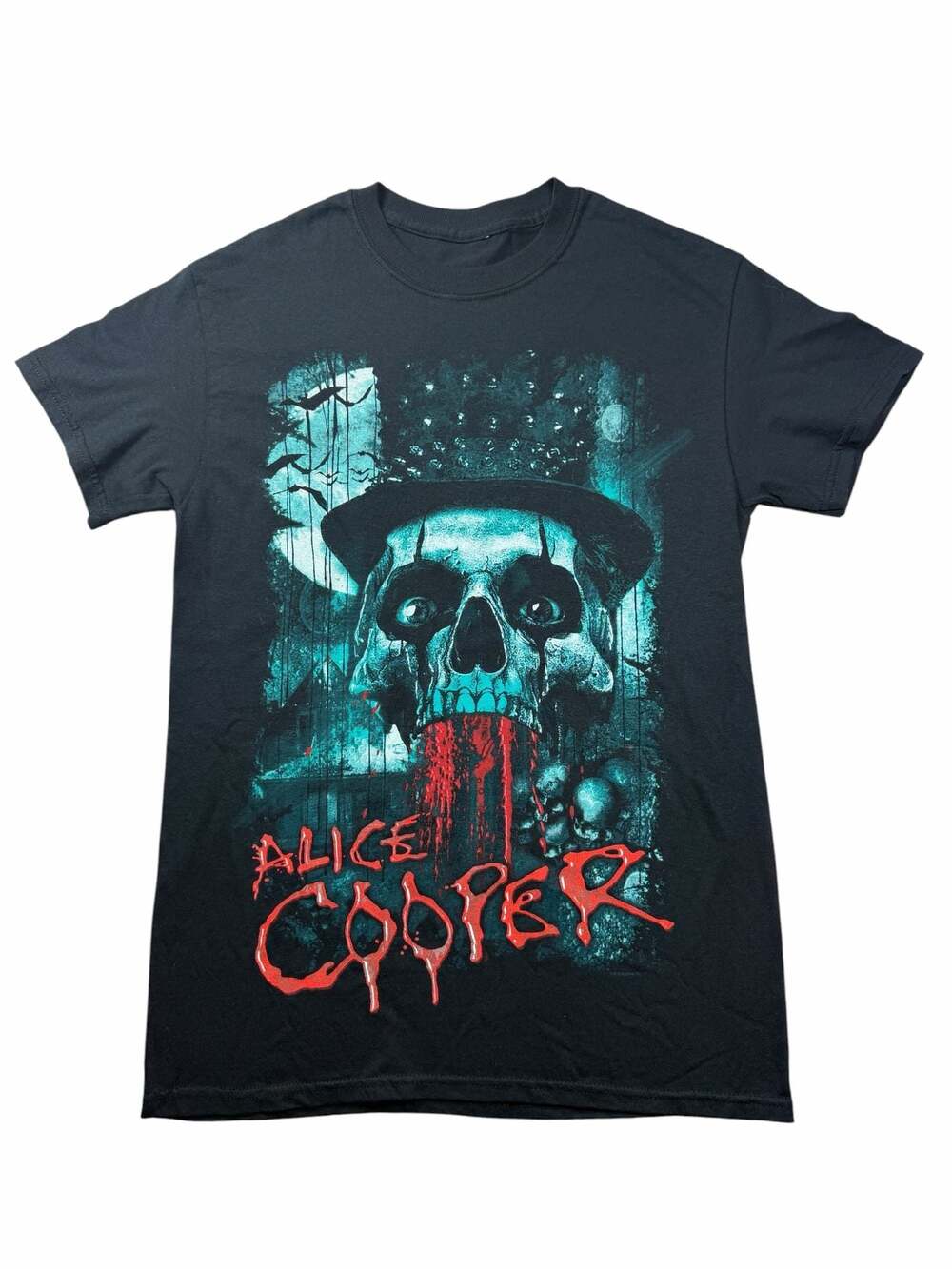 Alice Cooper Skull Graphic Band T Shirt Black Double Sided Horror Rock Men’s M
